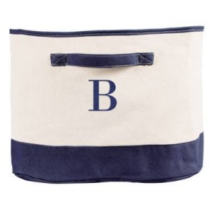 navy canvas bin