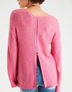 zip back sweater